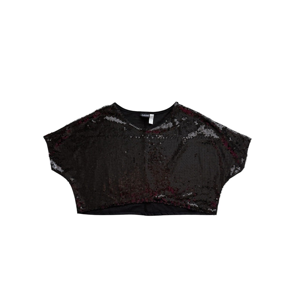 Vintage Y2K Fredericks Of Hollywood Black Sequin Shirt Womens XS Glam Party
